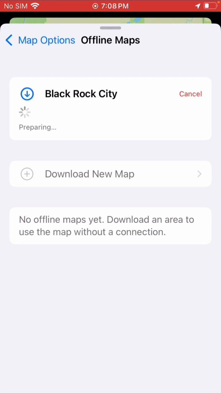 Selecting the Black Rock City area and detail level for offline use
