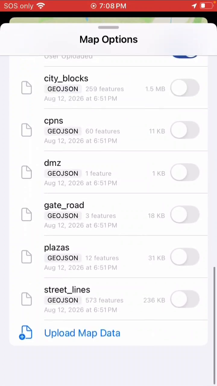 The Files picker showing the downloaded 2026 GeoJSON files